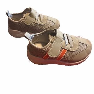 Bless Children Baby Infant Gray Orange Velcro Shoes Sneakers Size 4